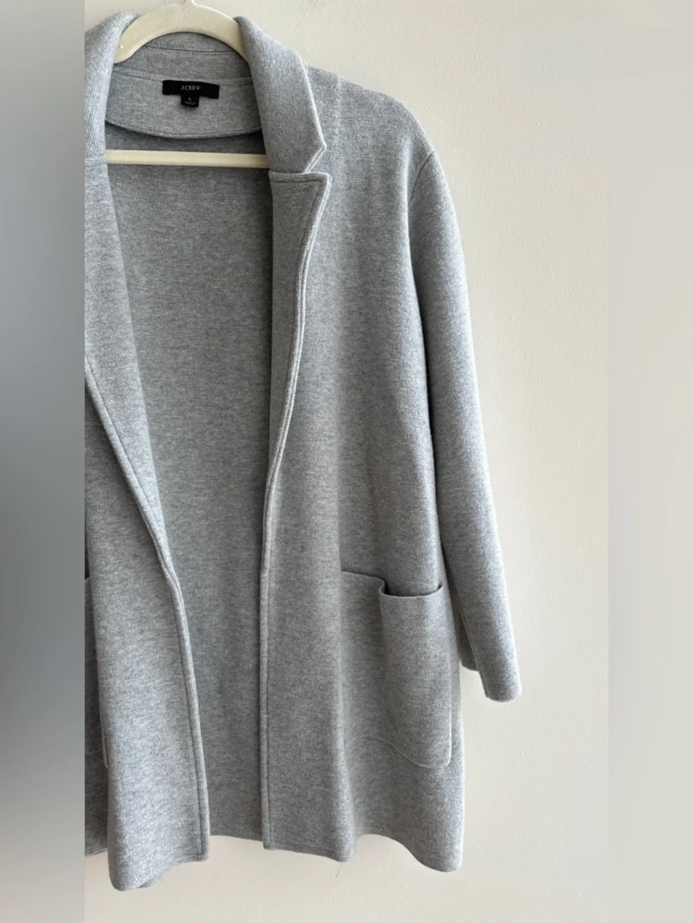 J. Crew Sophie Open-Front Sweater Blazer in Heather Grey, Size Large